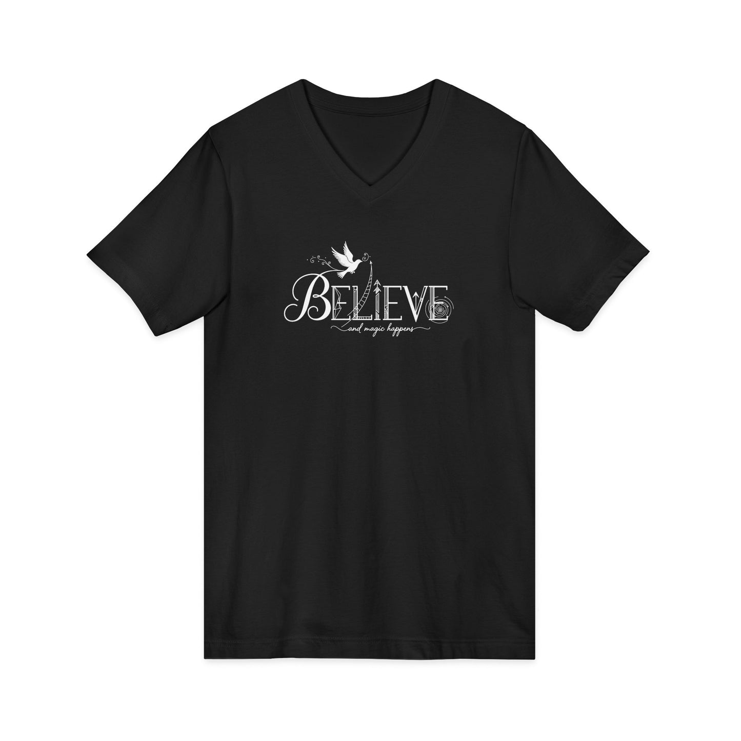 Believe and Magic Happens - V-Neck Tee