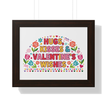 Hugs, Kisses & Valentine's Wishes - Framed Poster