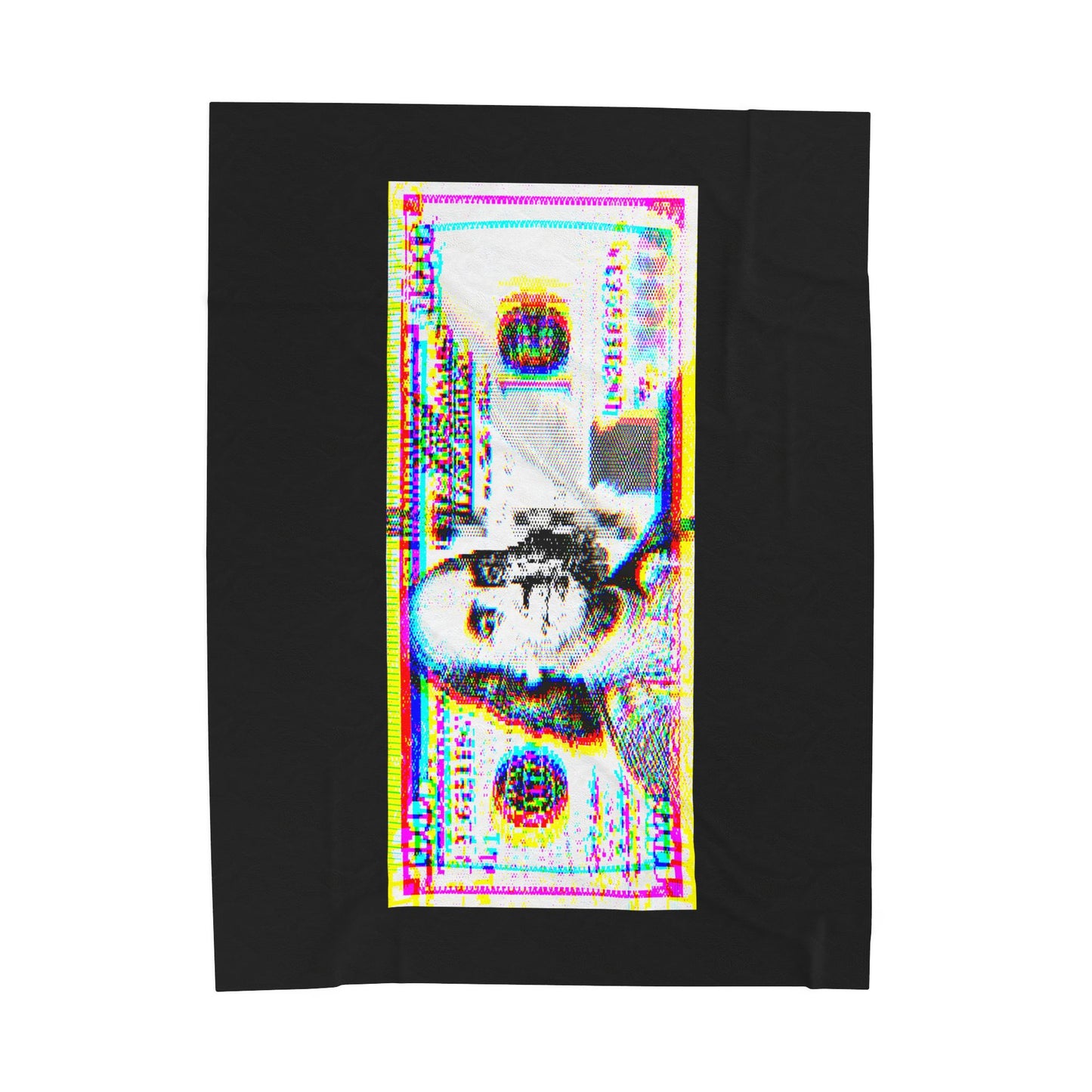 100 Dollars Bill - Neon Color Explosion - Plush Blanket