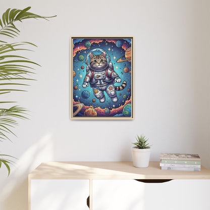 Astronaut Cat - Framed Canvas