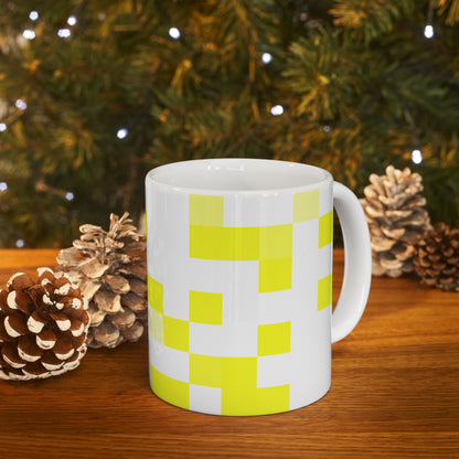 Yellow Pixel Grid - Mug