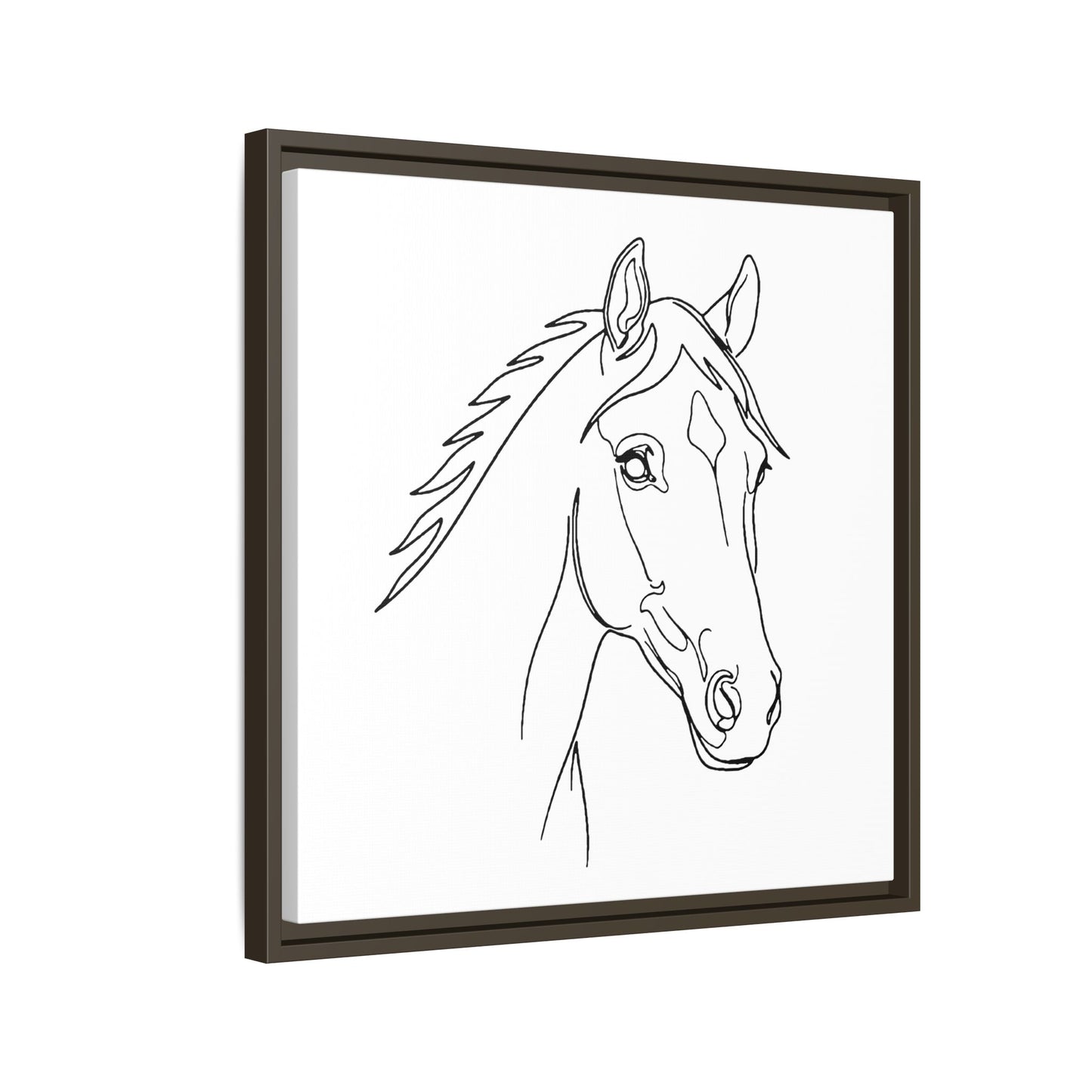 Horse Portrait Sketch - Framed Canvas