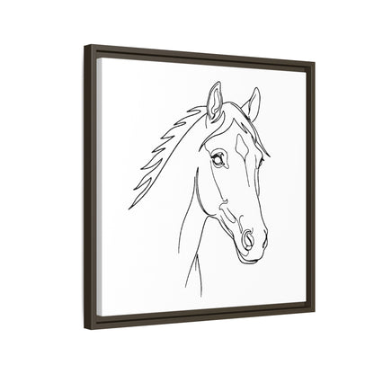 Horse Portrait Sketch - Framed Canvas