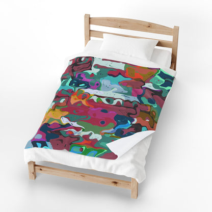 Colorful Abstract Marble - Plush Blanket