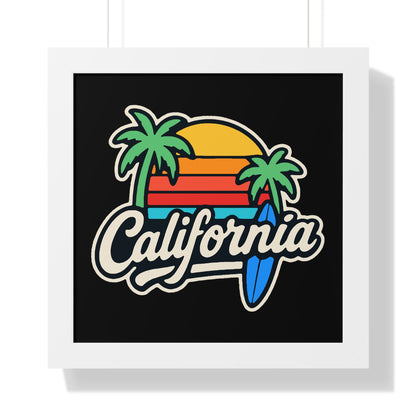 California Surf Vibes - Framed Poster