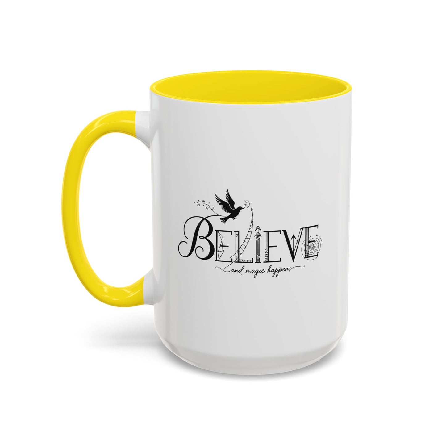 Believe and Magic Happens - Color Accent Mug