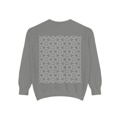 Garment-Dyed Sweatshirt with Elegant Floral Design, Cozy Unisex Sweater, Fashionable Casual Wear, Gift for Her, Perfect for Spring Style