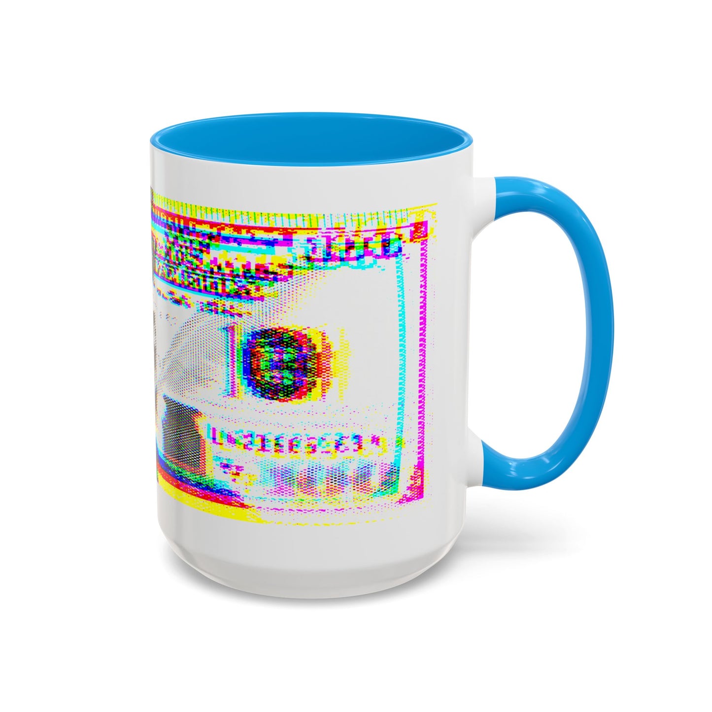 100 Dollars Bill - Neon Color Explosion - Color Accent Mug