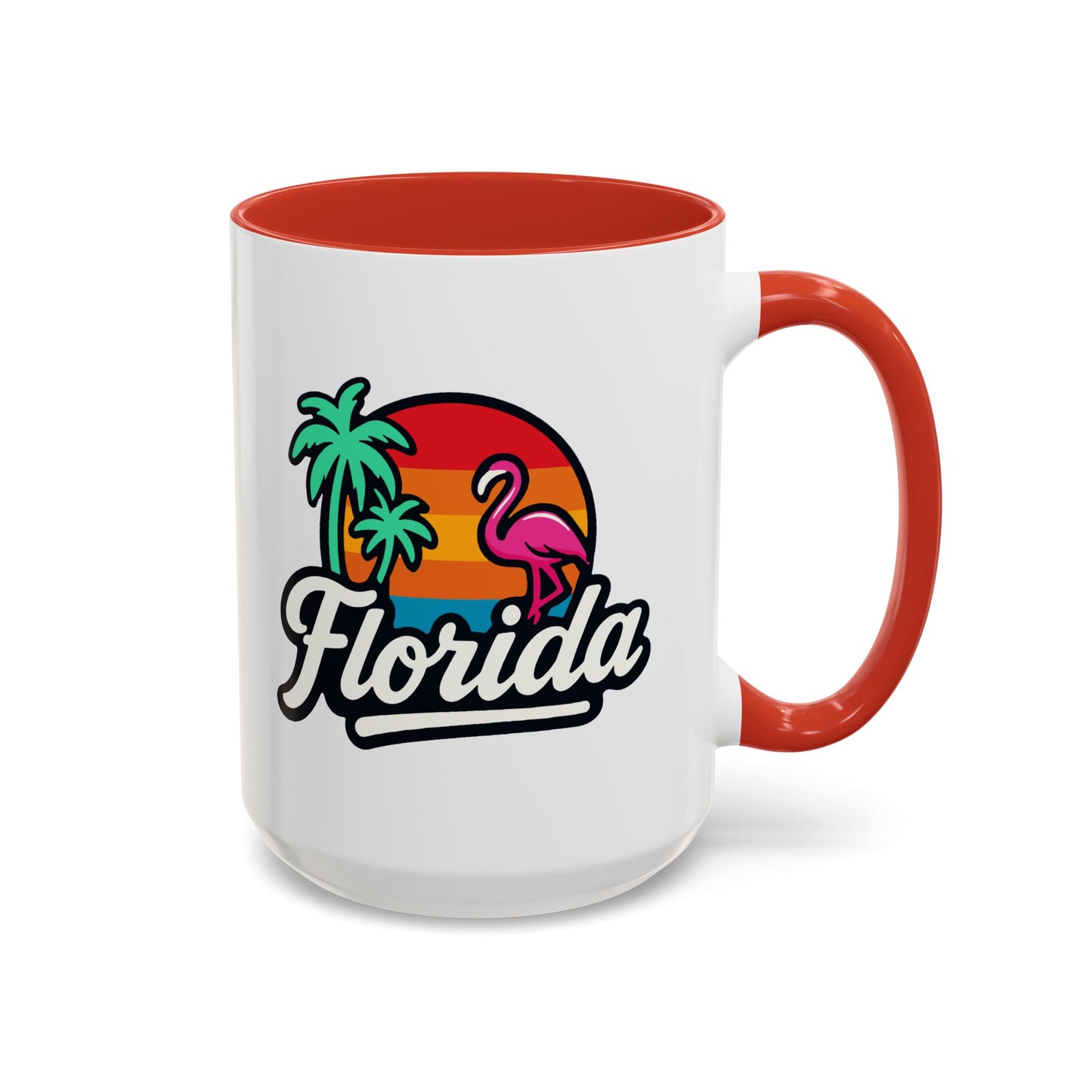 Florida Sunset Palm - Color Accent Mug