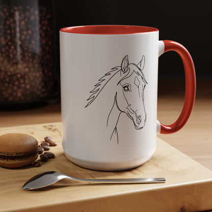 Horse Portrait Sketch - Color Accent Mug