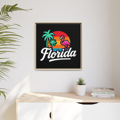 Florida Sunset Palm - Framed Canvas
