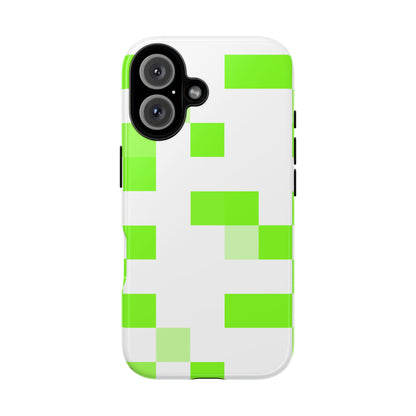 Lime Green Pixel Grid - Phone Case