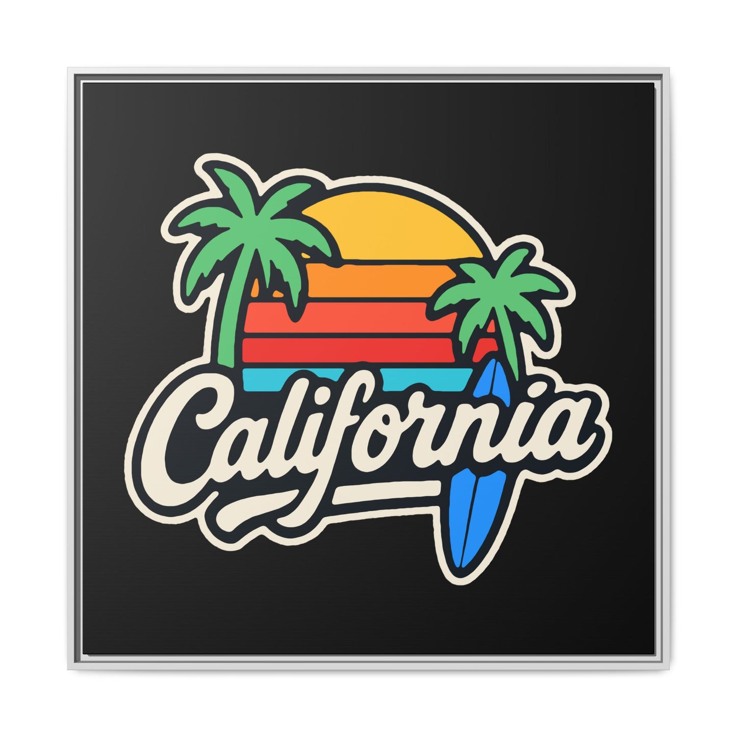 California Surf Vibes - Framed Canvas
