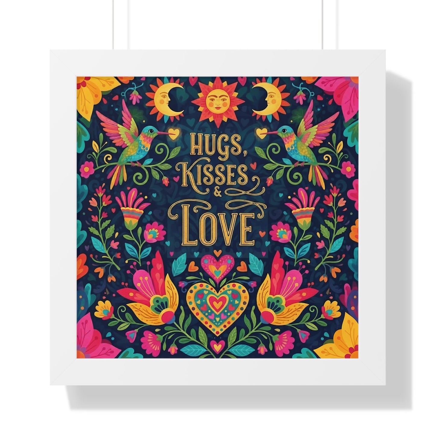 Hugs, Kisses & Love - Framed Poster
