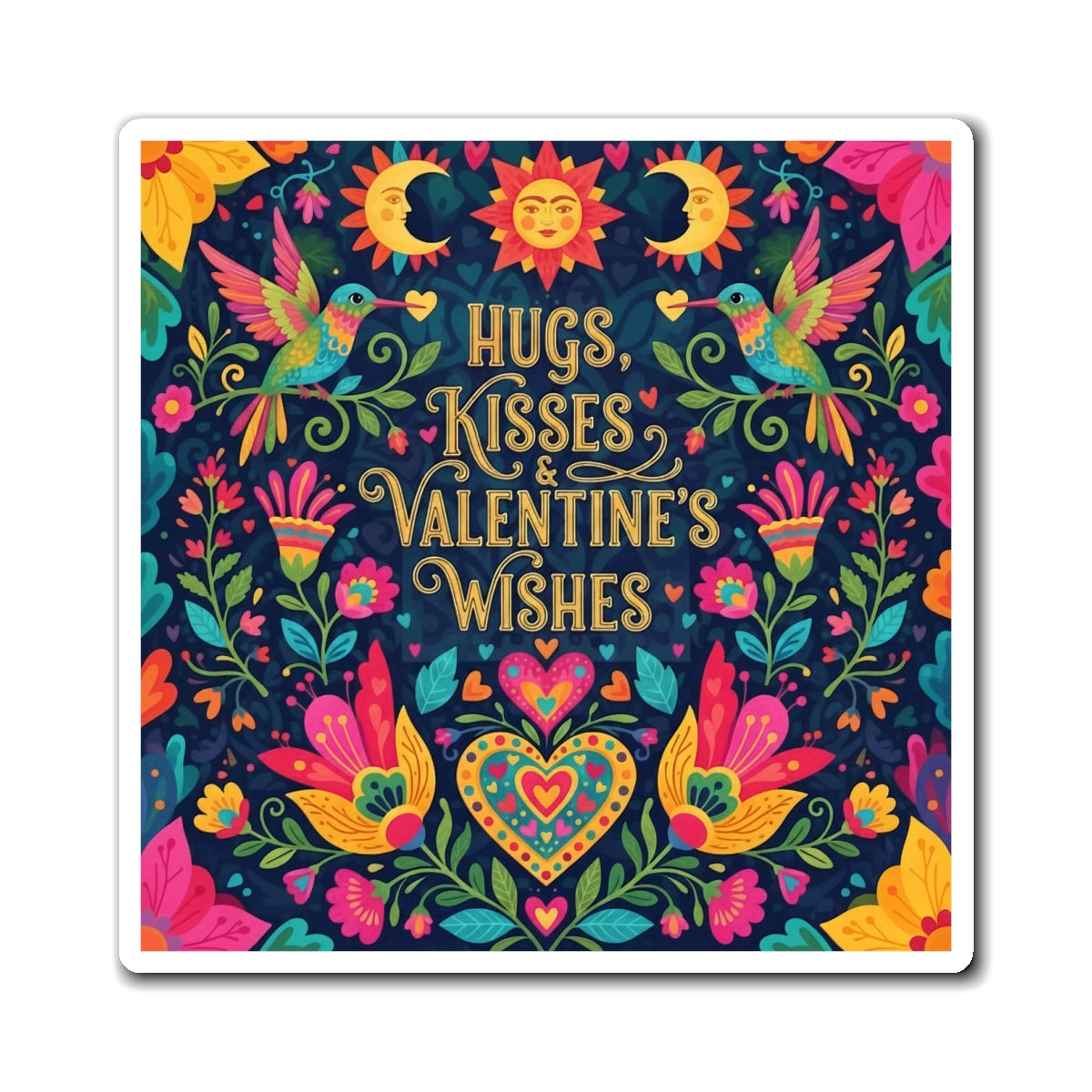 Hugs, Kisses & Valentine’s Wishes - Magnet
