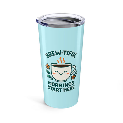Brew-tiful & Grateful Heart Tumbler 20oz, Motivational Travel Mug, Gift for Friends, Self-Care Reminder, Inspiring Drinkware, Everyday Cup