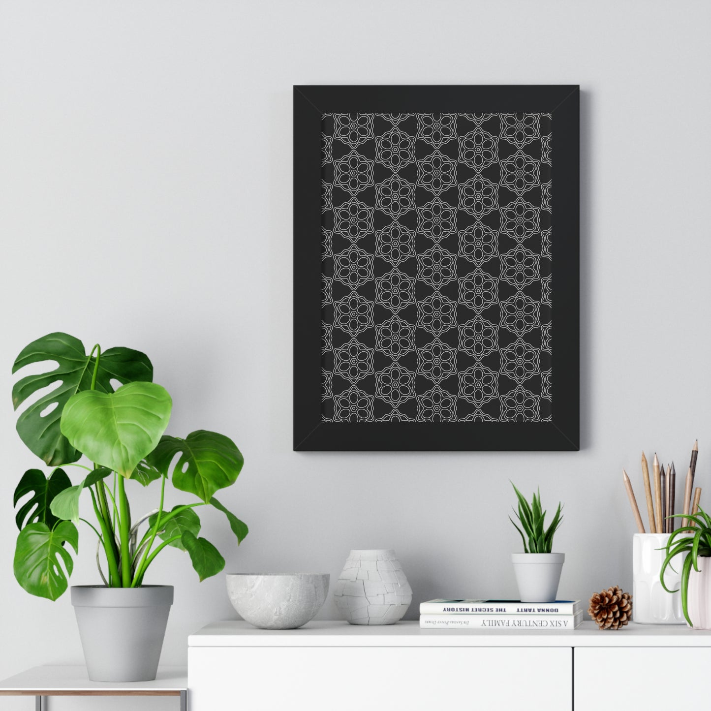Geometric Sacred Flower - Framed Poster