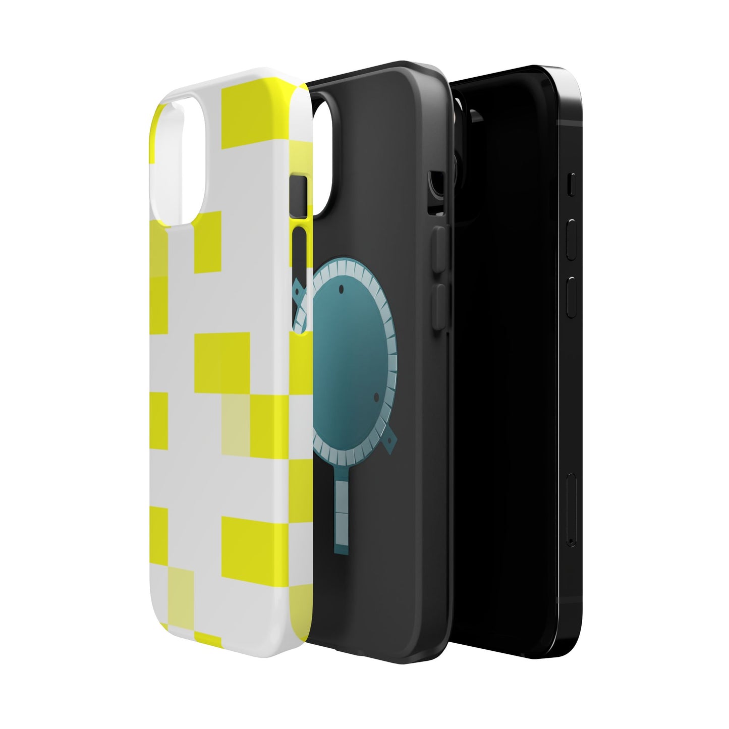 Yellow Pixel Grid -  Magnetic Phone Case