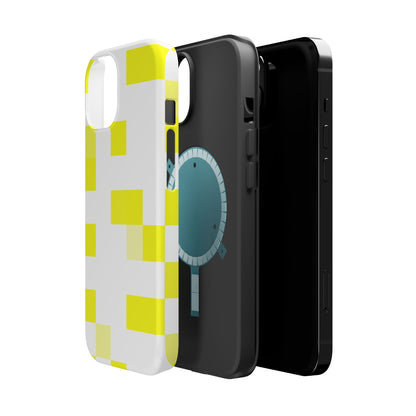 Yellow Pixel Grid -  Magnetic Phone Case