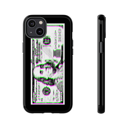 100 Dollars Bill - Green/Magenta Glitch - Phone Case