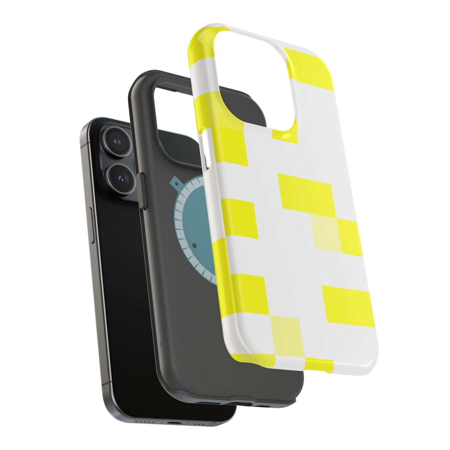 Yellow Pixel Grid -  Magnetic Phone Case