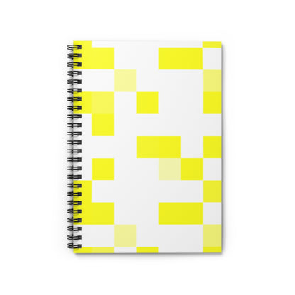 Yellow Pixel Grid - Spiral Notebook