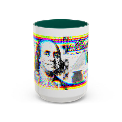 100 Dollars Bill - Neon Color Explosion - Color Accent Mug