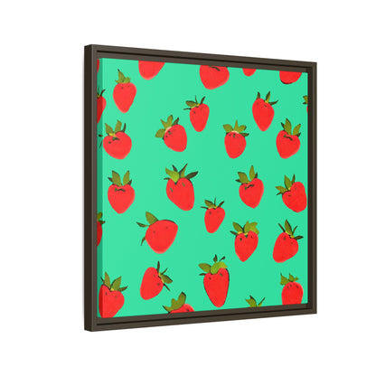 Strawberry Pattern - Framed Canvas