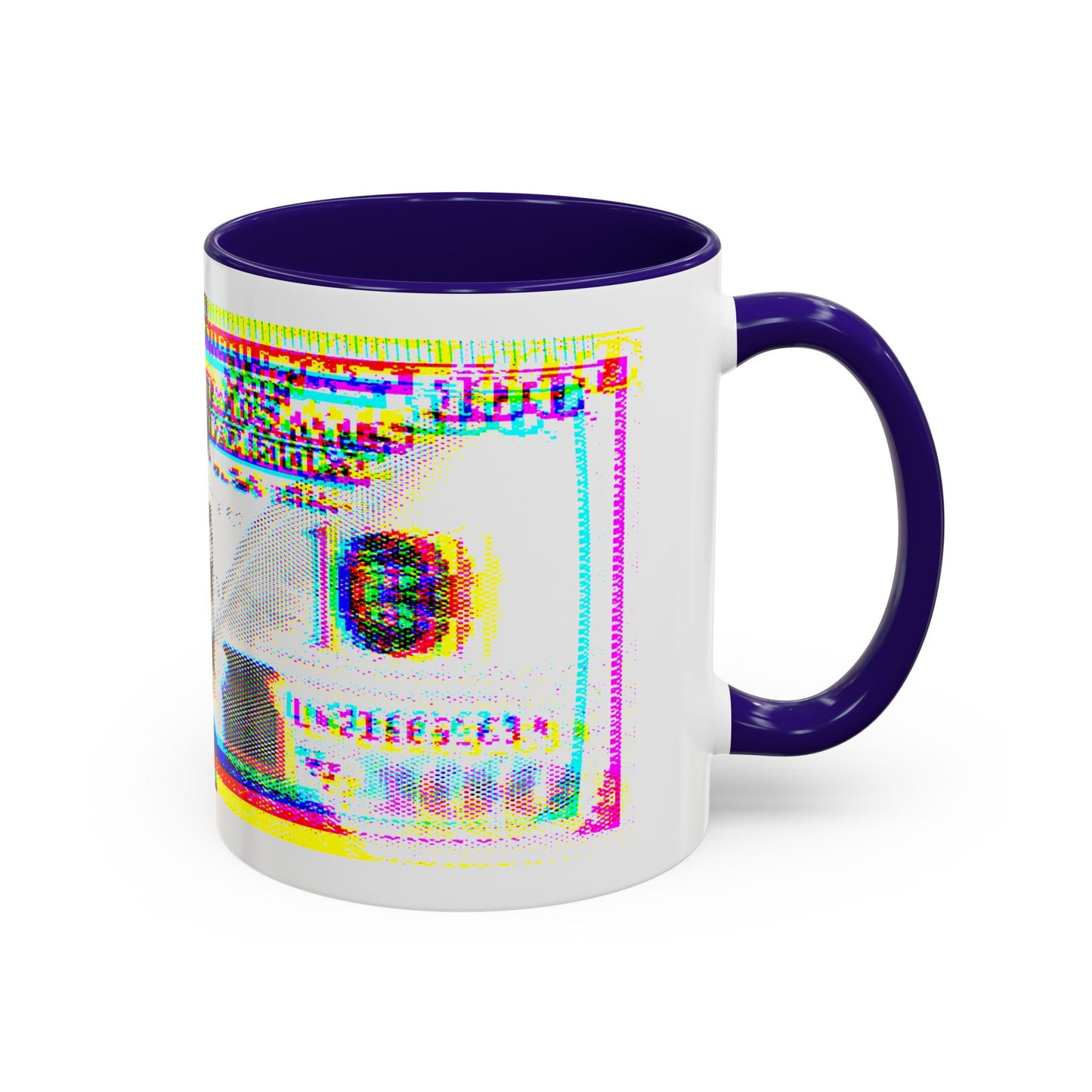 100 Dollars Bill - Neon Color Explosion - Color Accent Mug