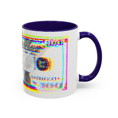 100 Dollars Bill - Neon Color Explosion - Color Accent Mug