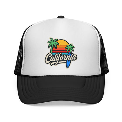 California Sunset Trucker Cap, Summer Hat, Beach Apparel, Gift for Him/Her, Fun Outdoor Accessory