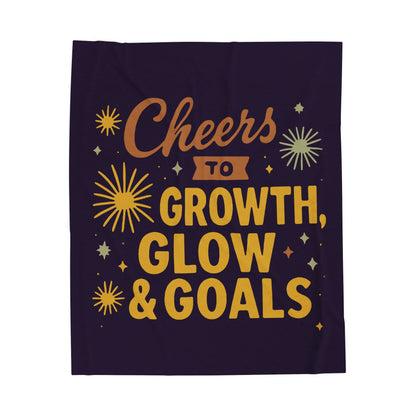Cheers to Growth, Glow & Goals - Plush Blanket
