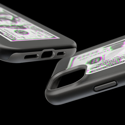 100 Dollars Bill - Green/Magenta Glitch - Magnetic Phone Case