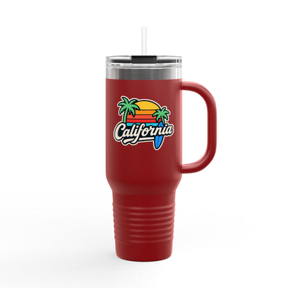 California Insulated Travel Mug - 40oz, Perfect for Road Trips, Outdoor Adventures, Gift for Travelers, Beach Lovers, Summer Vibes