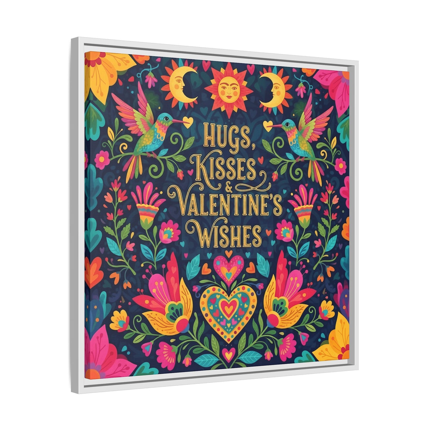 Hugs, Kisses & Valentine’s Wishes - Framed Canvas