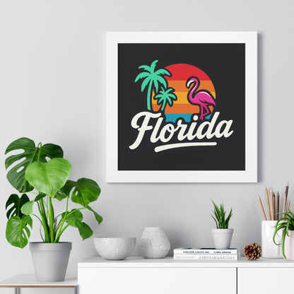 Florida Sunset Palm - Framed Poster