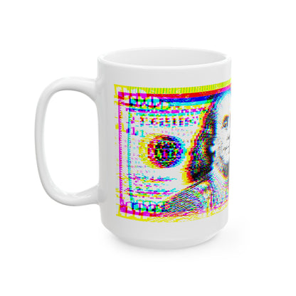 100 Dollars Bill - Neon Color Explosion - Mug
