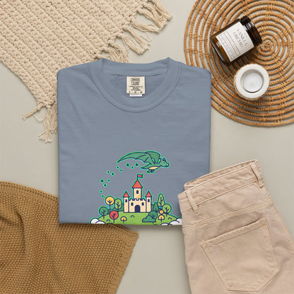 Floating Castle Dragon - Magical Fantasy Island - T-Shirt