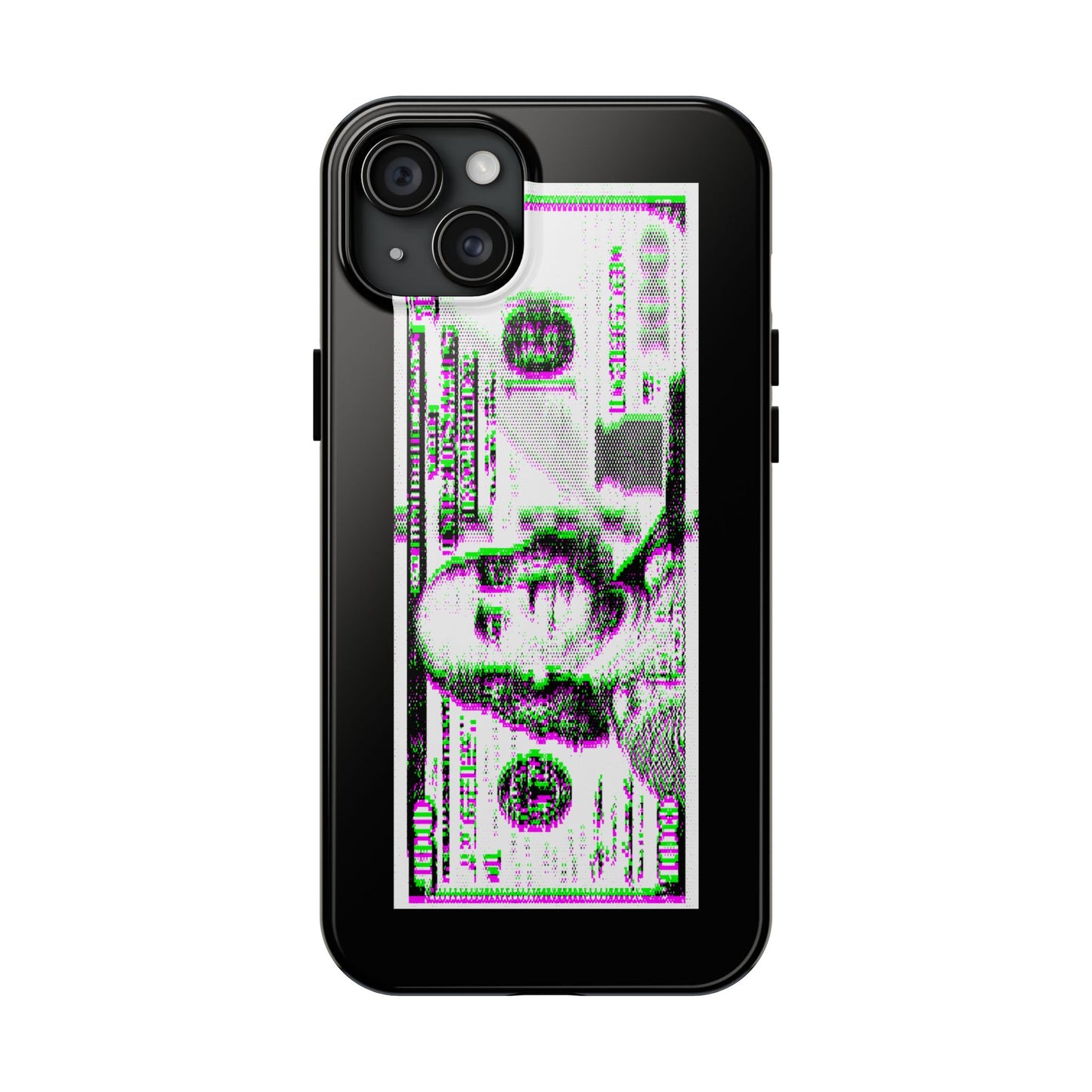 100 Dollars Bill - Green/Magenta Glitch - Phone Case