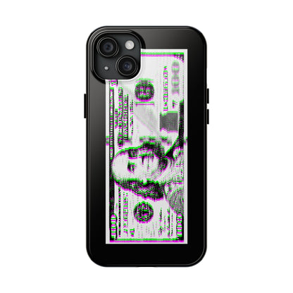 100 Dollars Bill - Green/Magenta Glitch - Phone Case