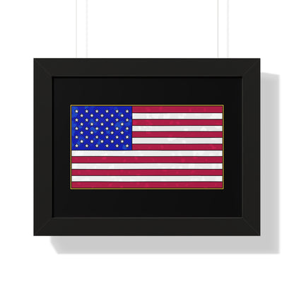 New Glory American Flag (Gold Edge Edition) - Framed Poster