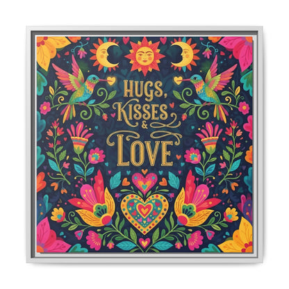 Hugs, Kisses & Love - Framed Canvas