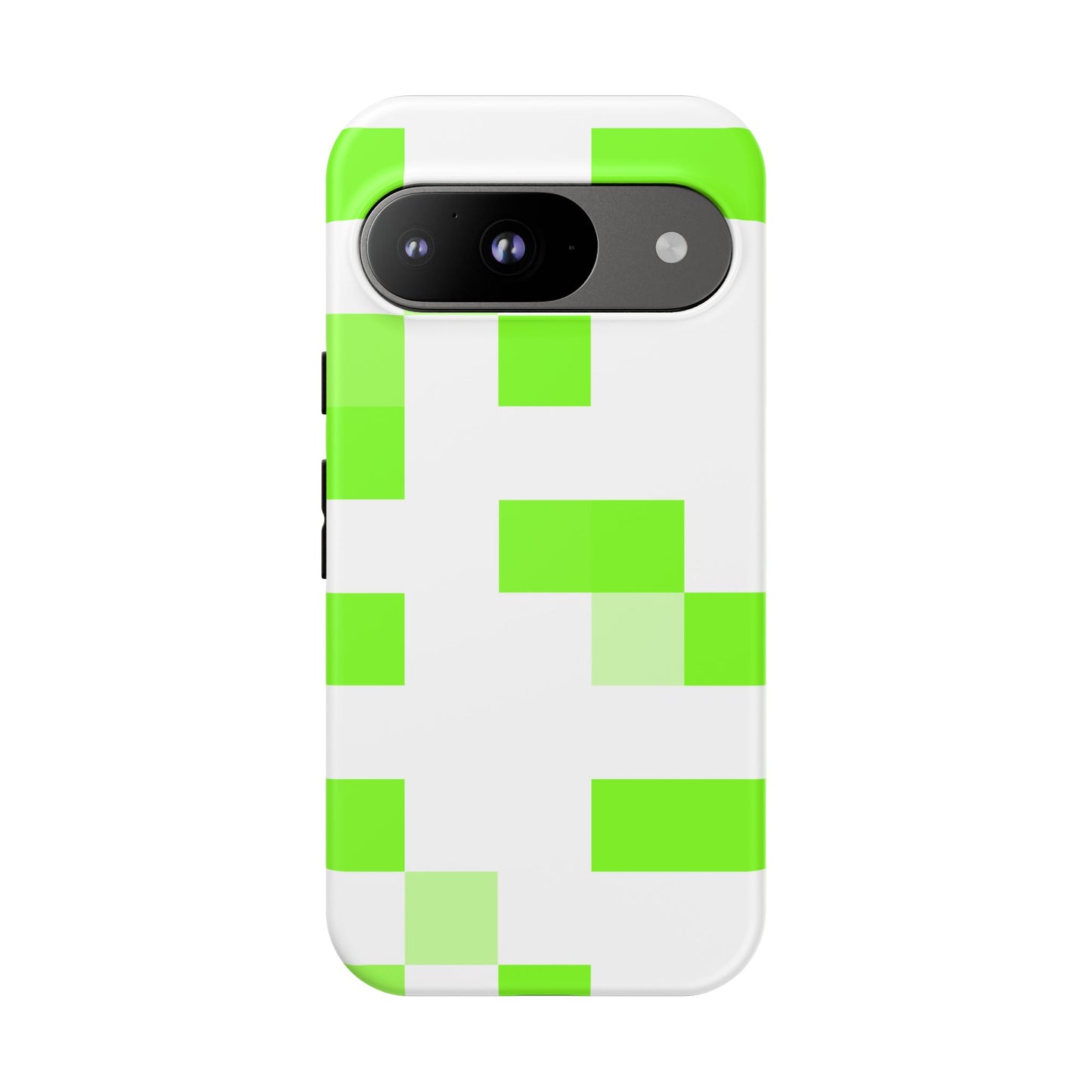 Lime Green Pixel Grid - Phone Case