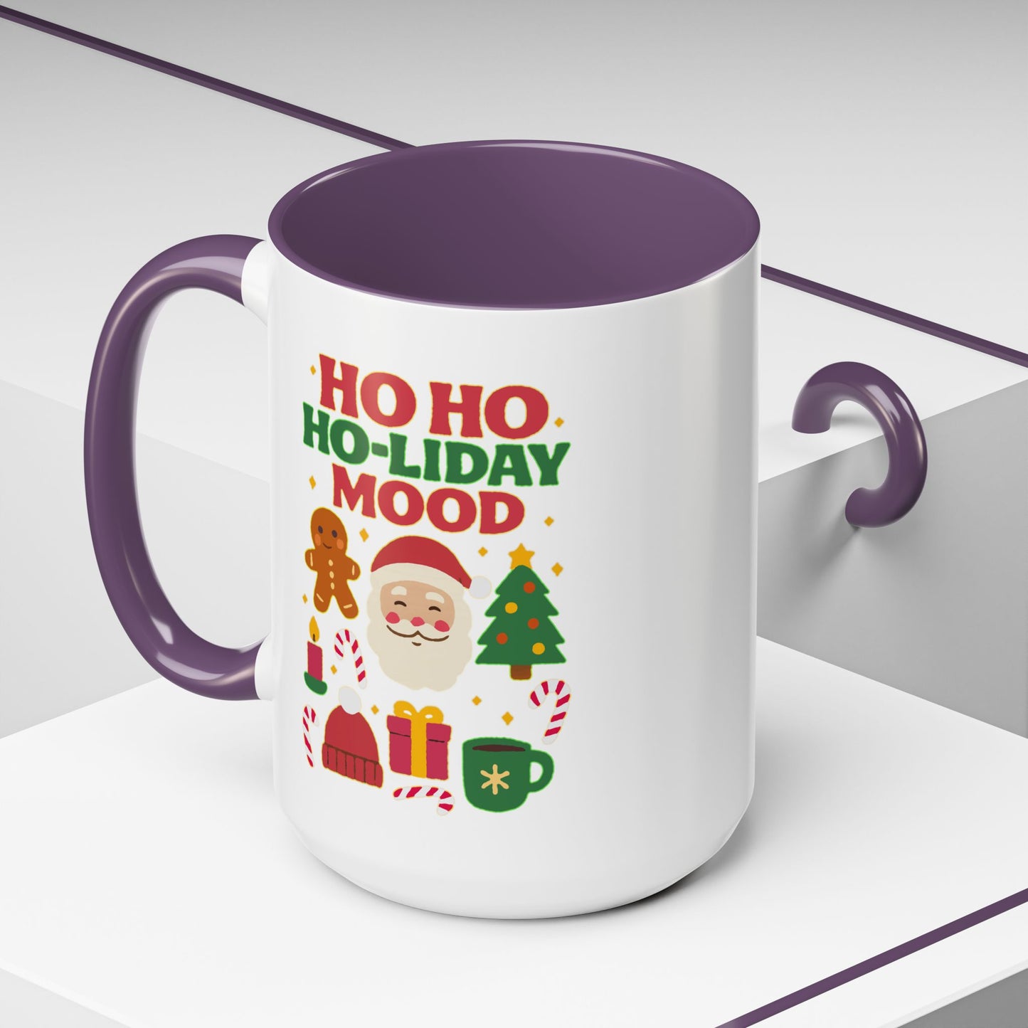 Ho Ho Ho-liday Mood - Color Accent Mug