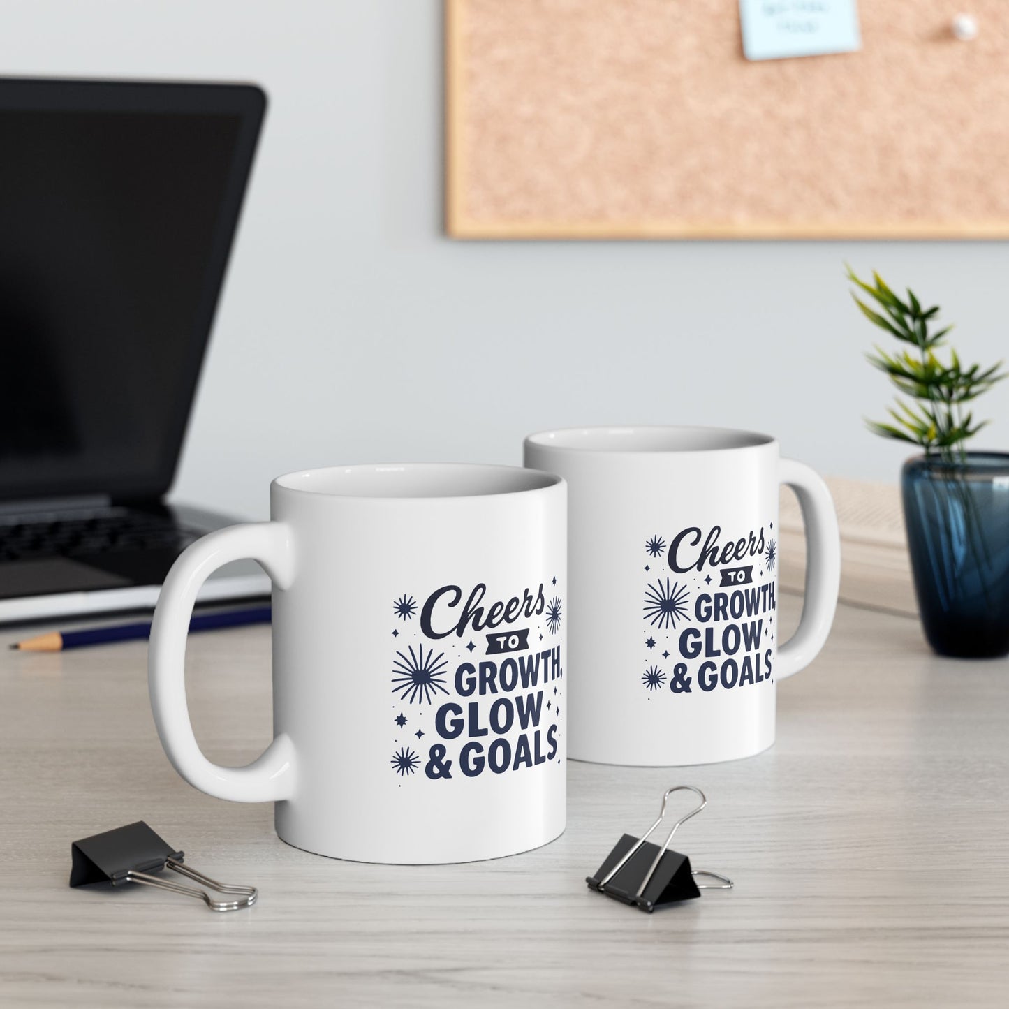 Cheers to Growth, Glow & Goals - Mug