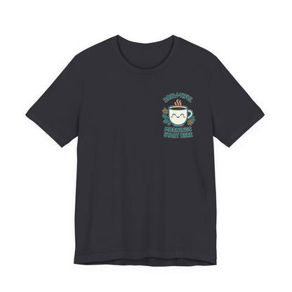 Cute Coffee Lover T-Shirt, Brew-tiful Mornings Start Here Tee, Perfect for Baristas, Gift for Coffee Enthusiasts, Cozy Everyday Wear
