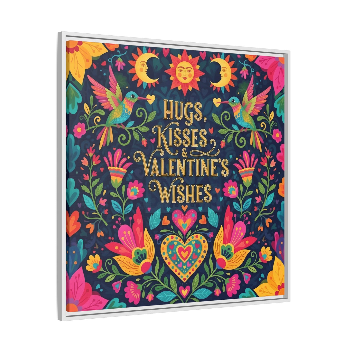Hugs, Kisses & Valentine’s Wishes - Framed Canvas