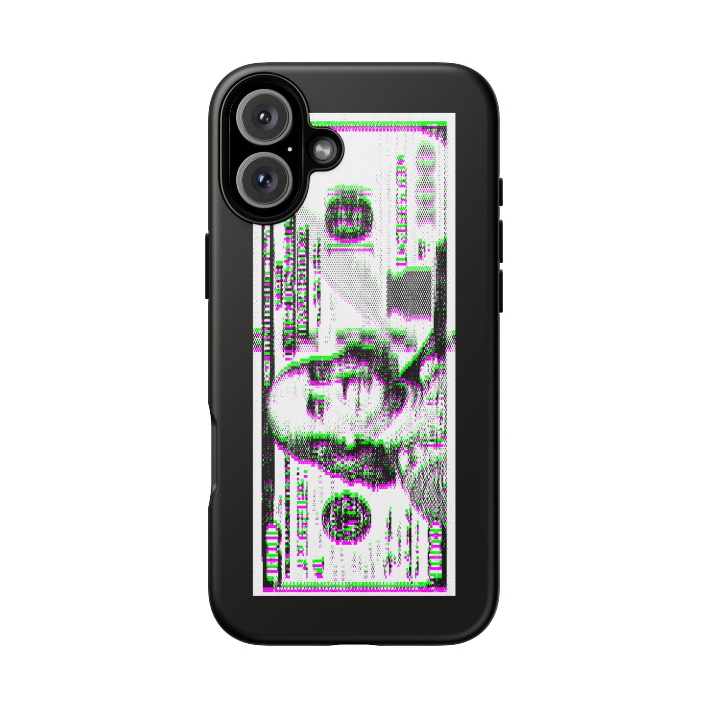 100 Dollars Bill - Green/Magenta Glitch - Phone Case