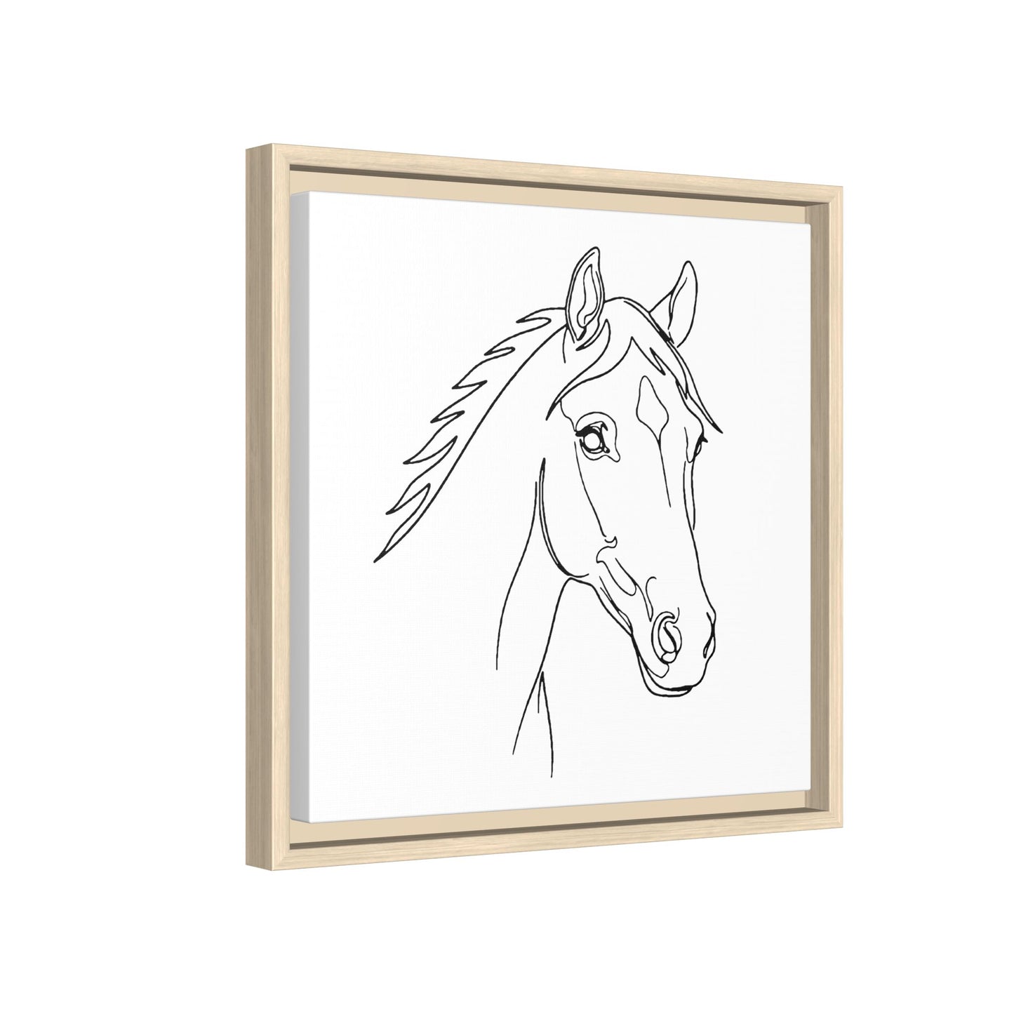 Horse Portrait Sketch - Framed Canvas