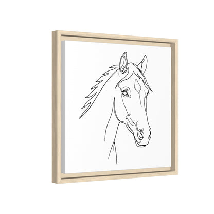 Horse Portrait Sketch - Framed Canvas
